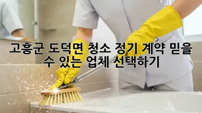고흥군 도덕면 청소 정기 계약: 믿을 수 있는 업체 선택하기
